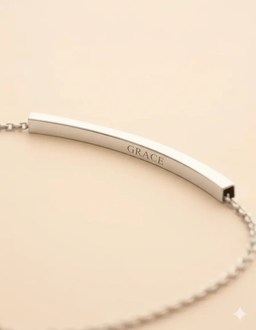 Hidden Message Skinny Bar Bracelet