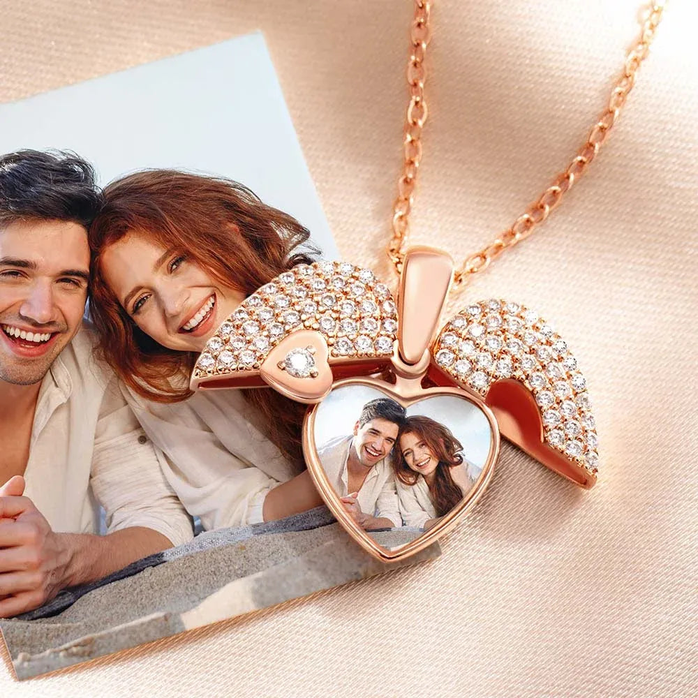 Personalised Heart Photo Locket Necklace
