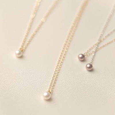 Elegant minimalist jewelry displayed on a neutral background.