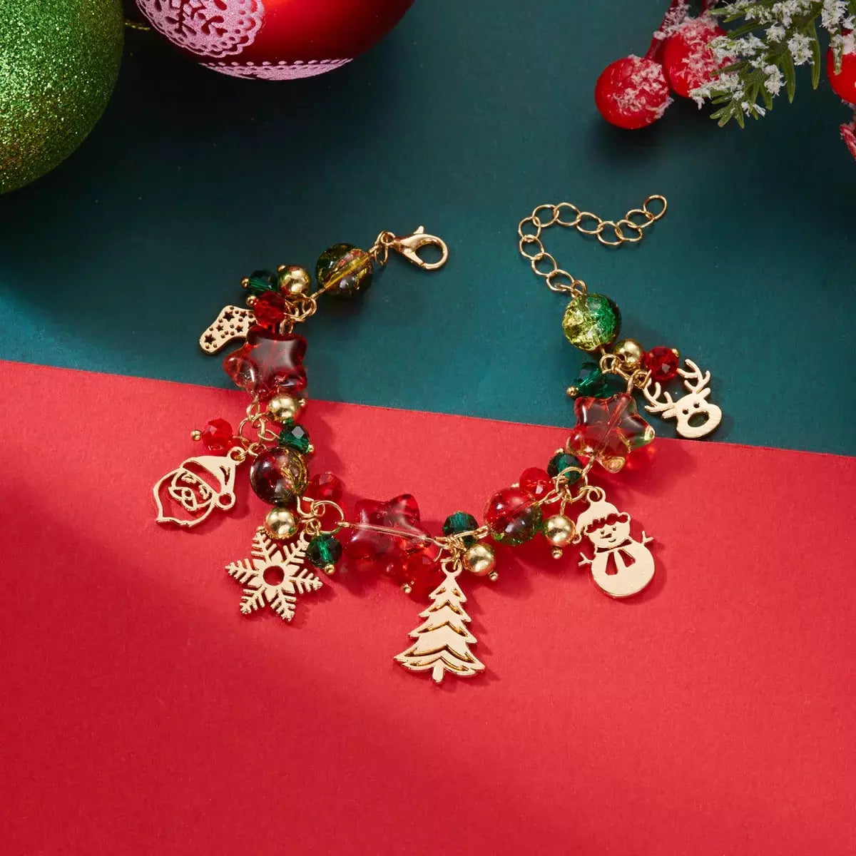 Christmas Crystal Charm Bracelet
