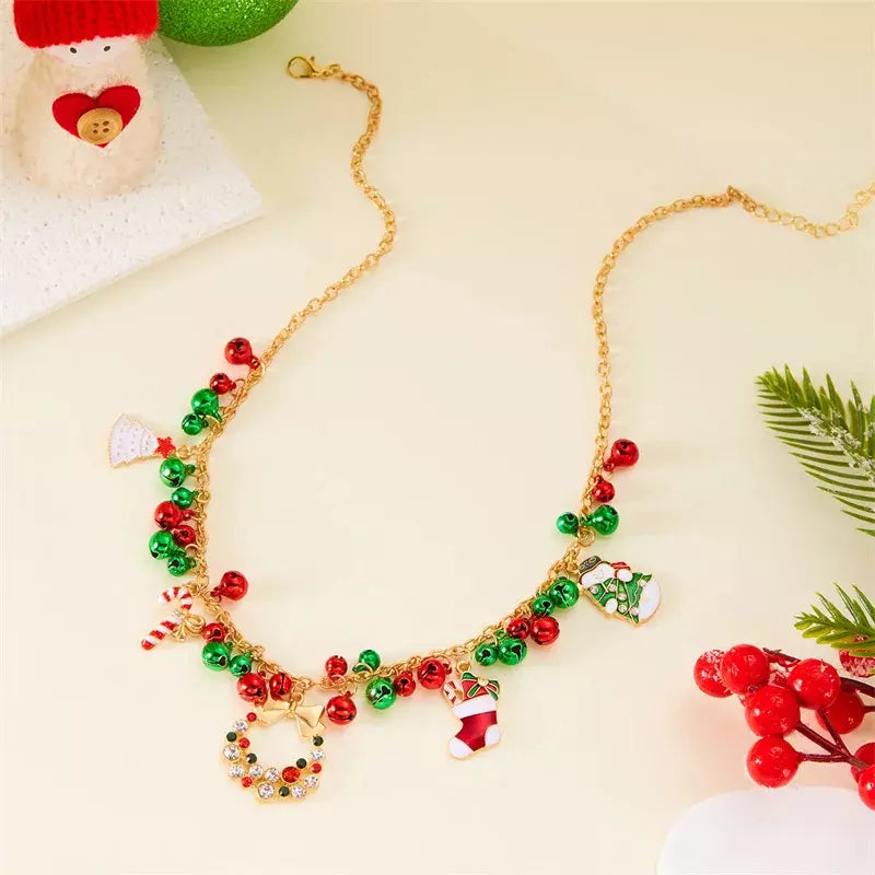 Christmas Wreath Jingle Necklace
