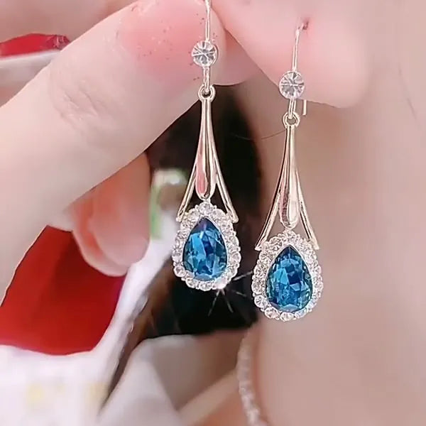 Blue Drop Crystal Earrings Novaryss 04