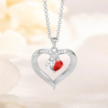 Dual Birthstone Heart Necklace