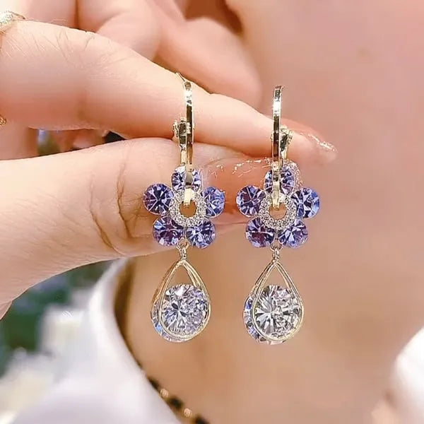 Fashion Flower Crystal Earrings Novaryss 04
