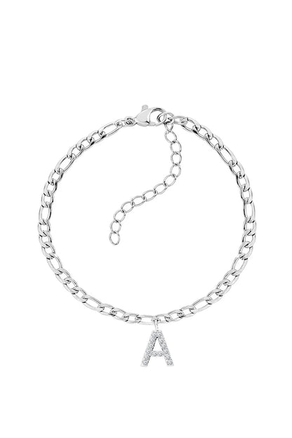 Figaro Initial Bracelet – Gold Plated Zirconia