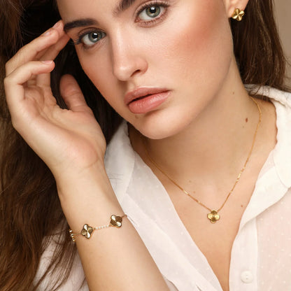 Golden Clover Bracelet – 18K Gold Plated