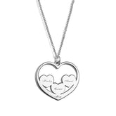 Heart in Heart Mom Necklace with Kids Name