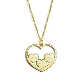 Heart in Heart Mom Necklace with Kids Name