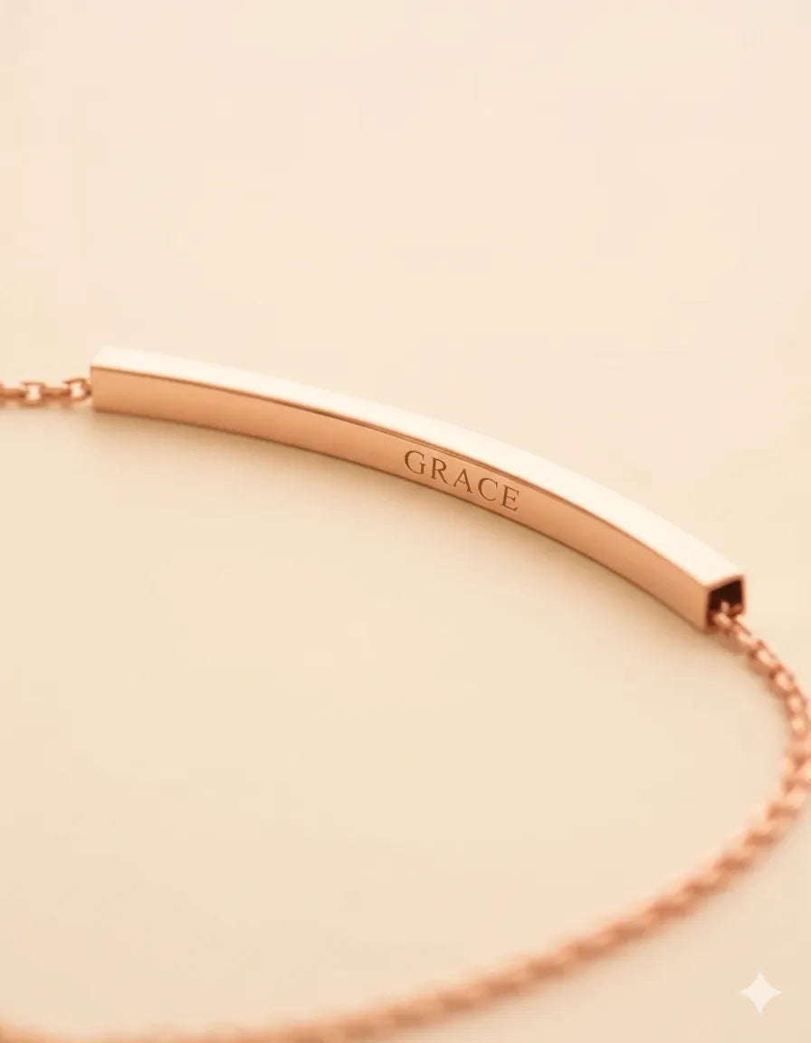 Hidden Message Skinny Bar Bracelet