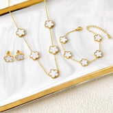Lucky Clover Necklace – Free Bracelet & Earrings Gift Set