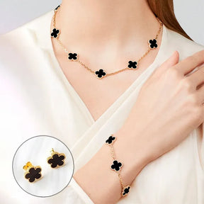 Lucky Clover Necklace – Free Bracelet & Earrings Gift Set
