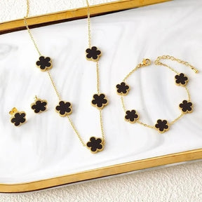 Lucky Clover Necklace – Free Bracelet & Earrings Gift Set