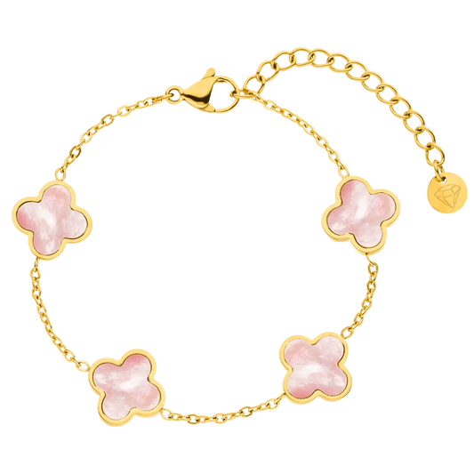 Lucky Rose Clover Bracelet - 18K Gold Plated