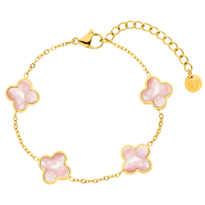 Lucky Rose Clover Bracelet - 18K Gold Plated