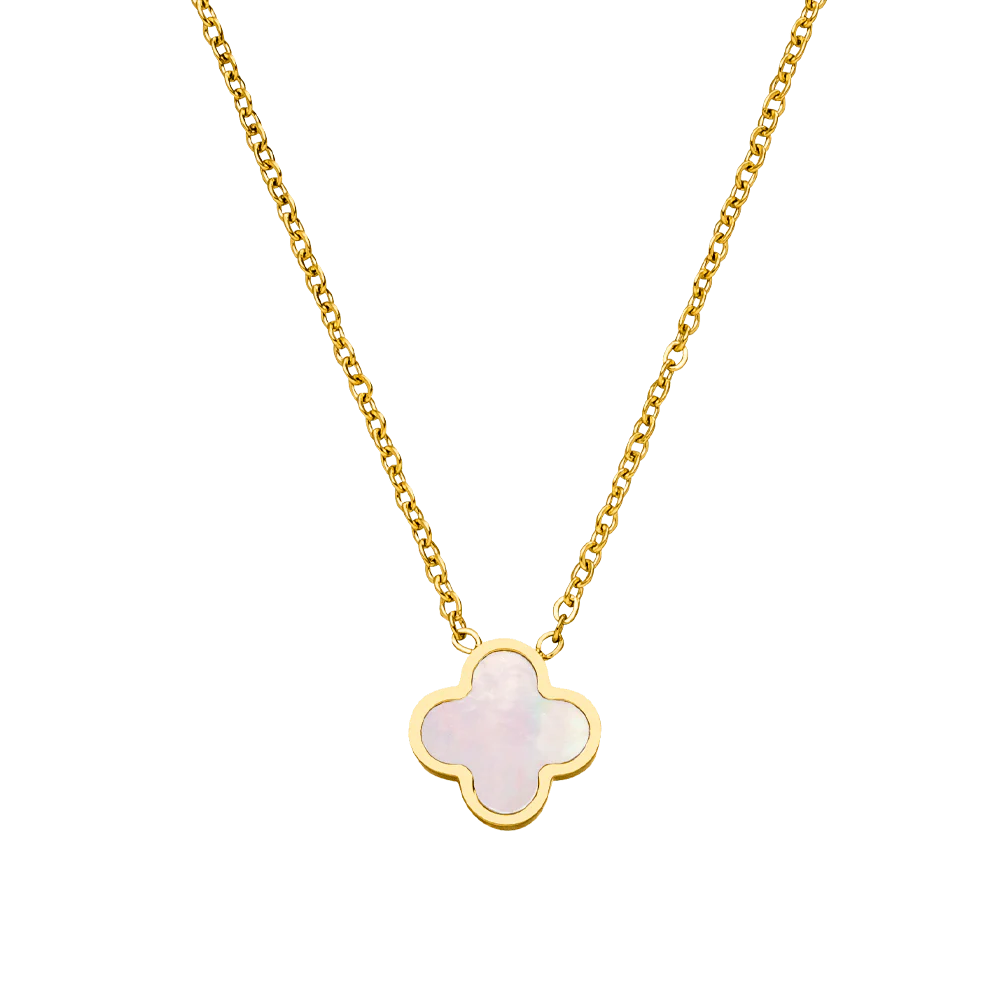 Lucky Rose Clover Necklace - 18K Gold Plated