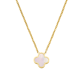Lucky Rose Clover Necklace - 18K Gold Plated