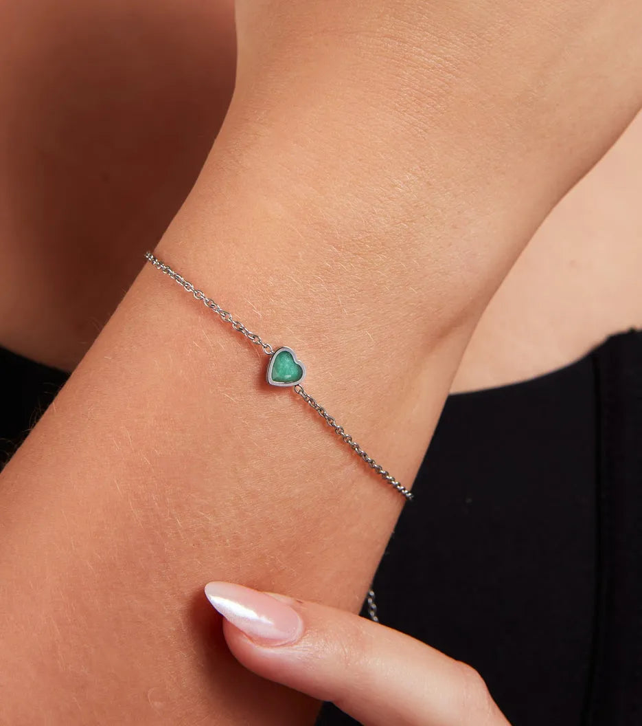 Mini Heart Birthstone Bracelet