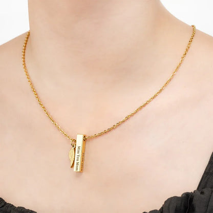 Personalised Bar Urn Ashes Necklace W/ Engraved Memorial Keepsake