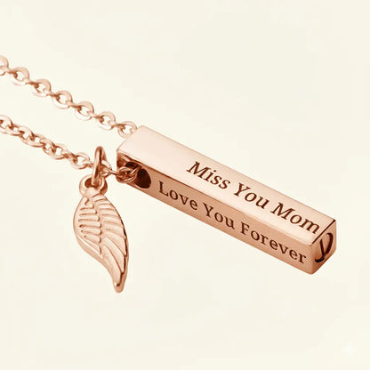 Personalised Bar Urn Ashes Necklace W/ Engraved Memorial Keepsake