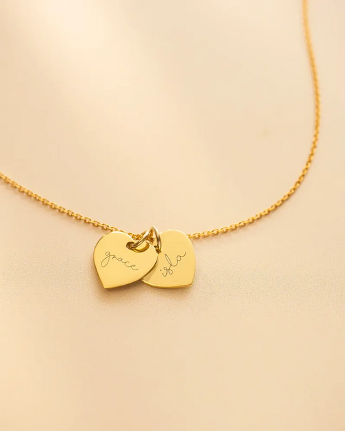 Personalised Double Heart Name Necklace