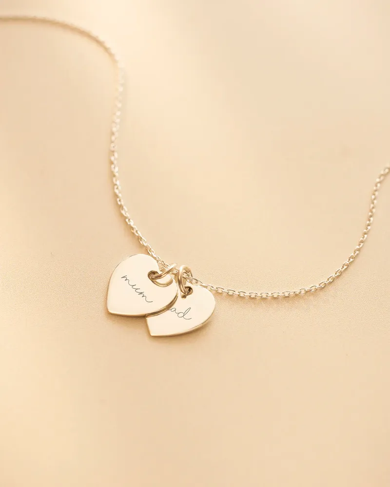 Personalised Double Heart Name Necklace