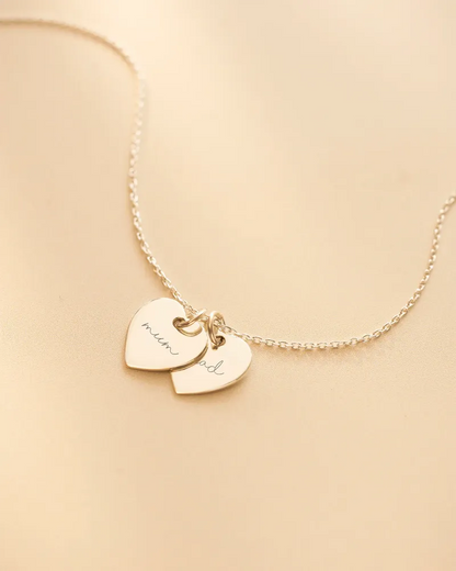 Personalised Double Heart Name Necklace