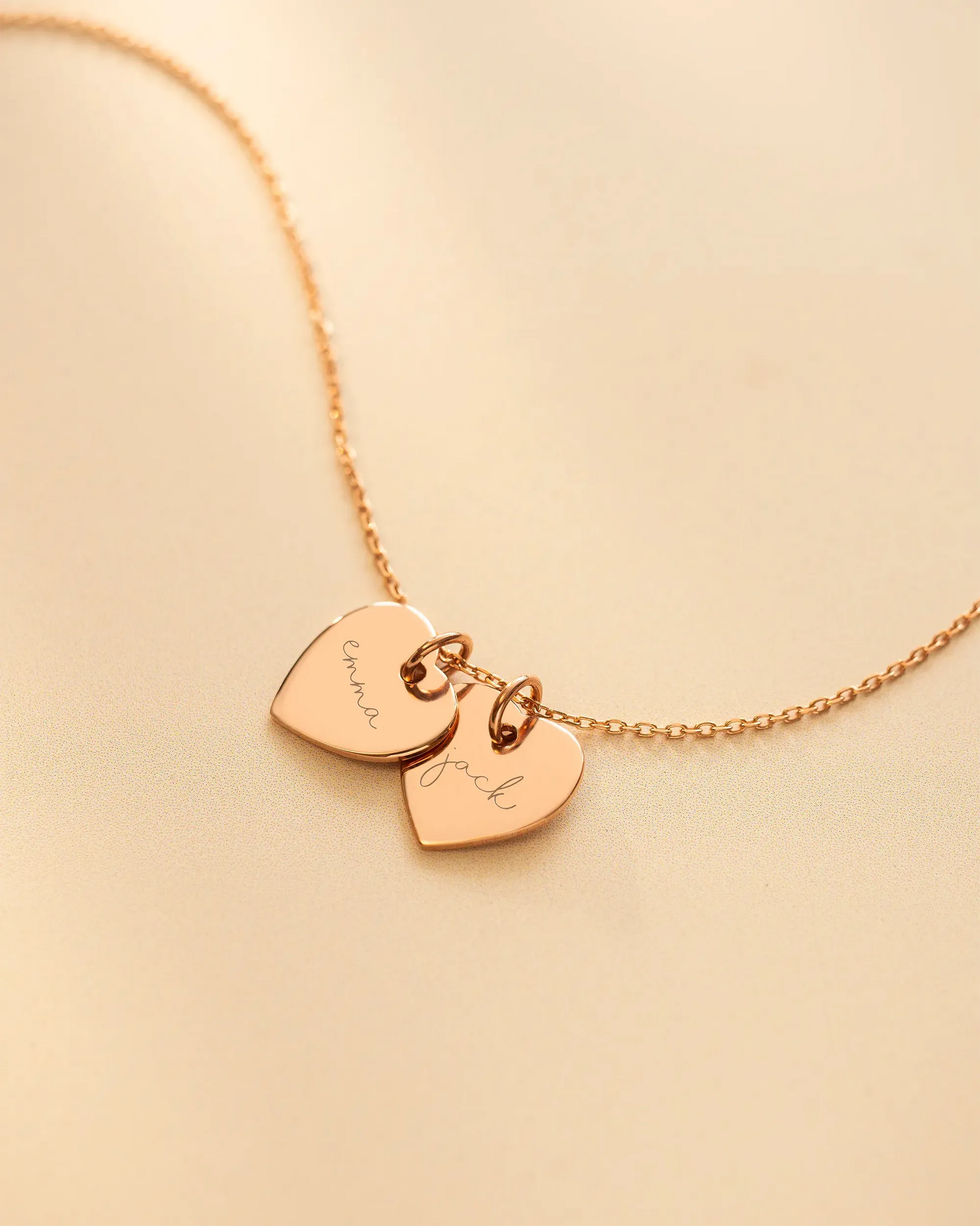 Personalised Double Heart Name Necklace