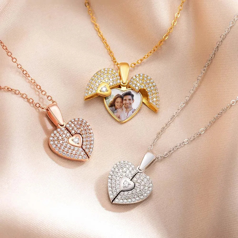 Personalised Heart Photo Locket Necklace