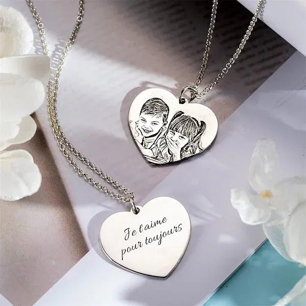 Personalised Heart Photo Pendant Necklace