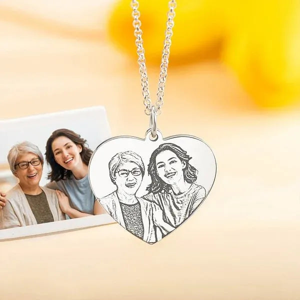 Personalised Heart Photo Pendant Necklace