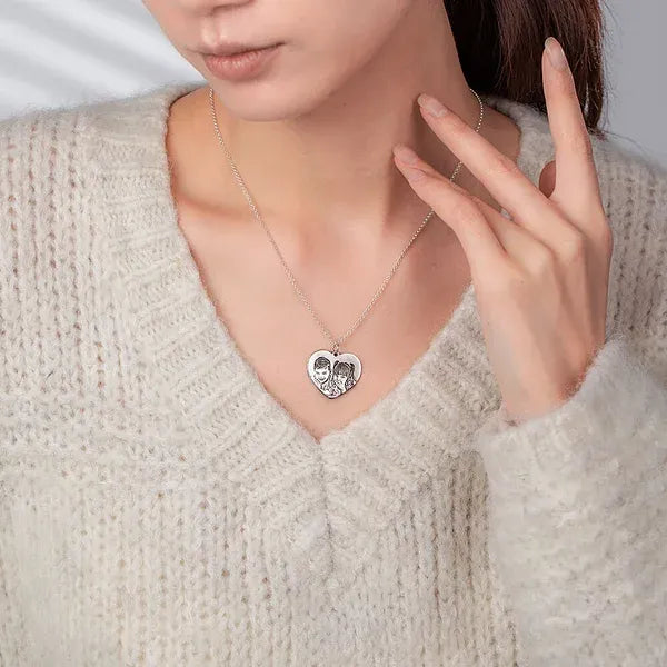 Personalised Heart Photo Pendant Necklace