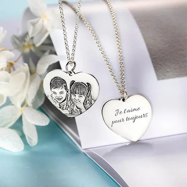 Personalised Heart Photo Pendant Necklace