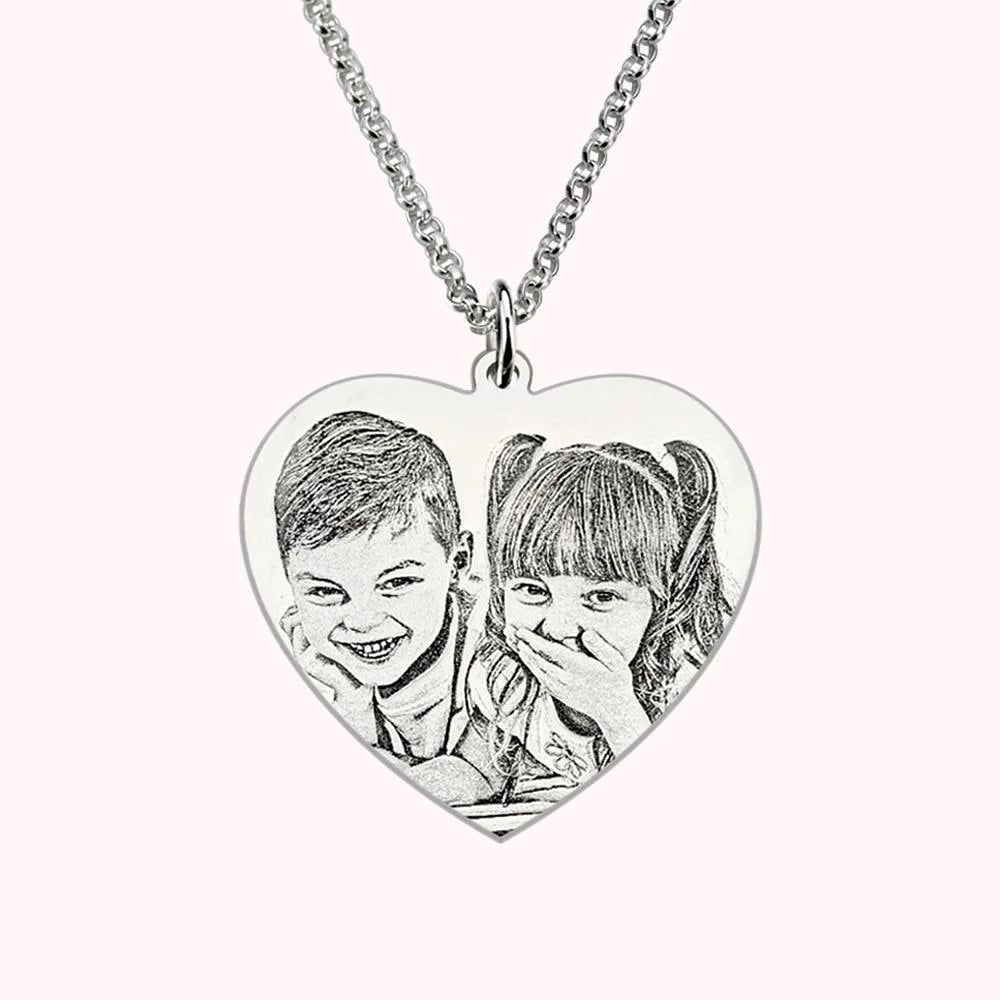 Personalised Heart Photo Pendant Necklace