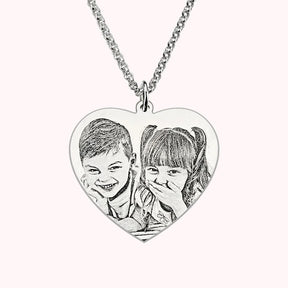 Personalised Heart Photo Pendant Necklace