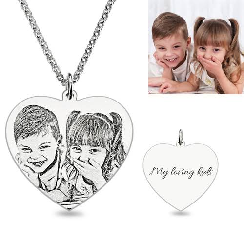 Personalised Heart Photo Pendant Necklace