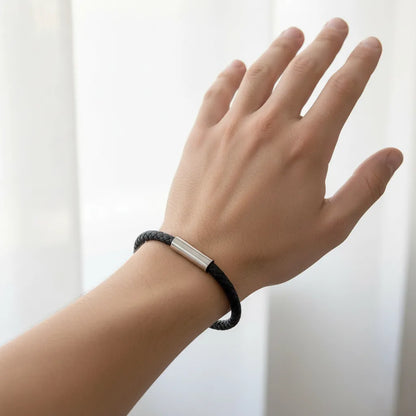 Personalised Leather Bracelet with Engraving