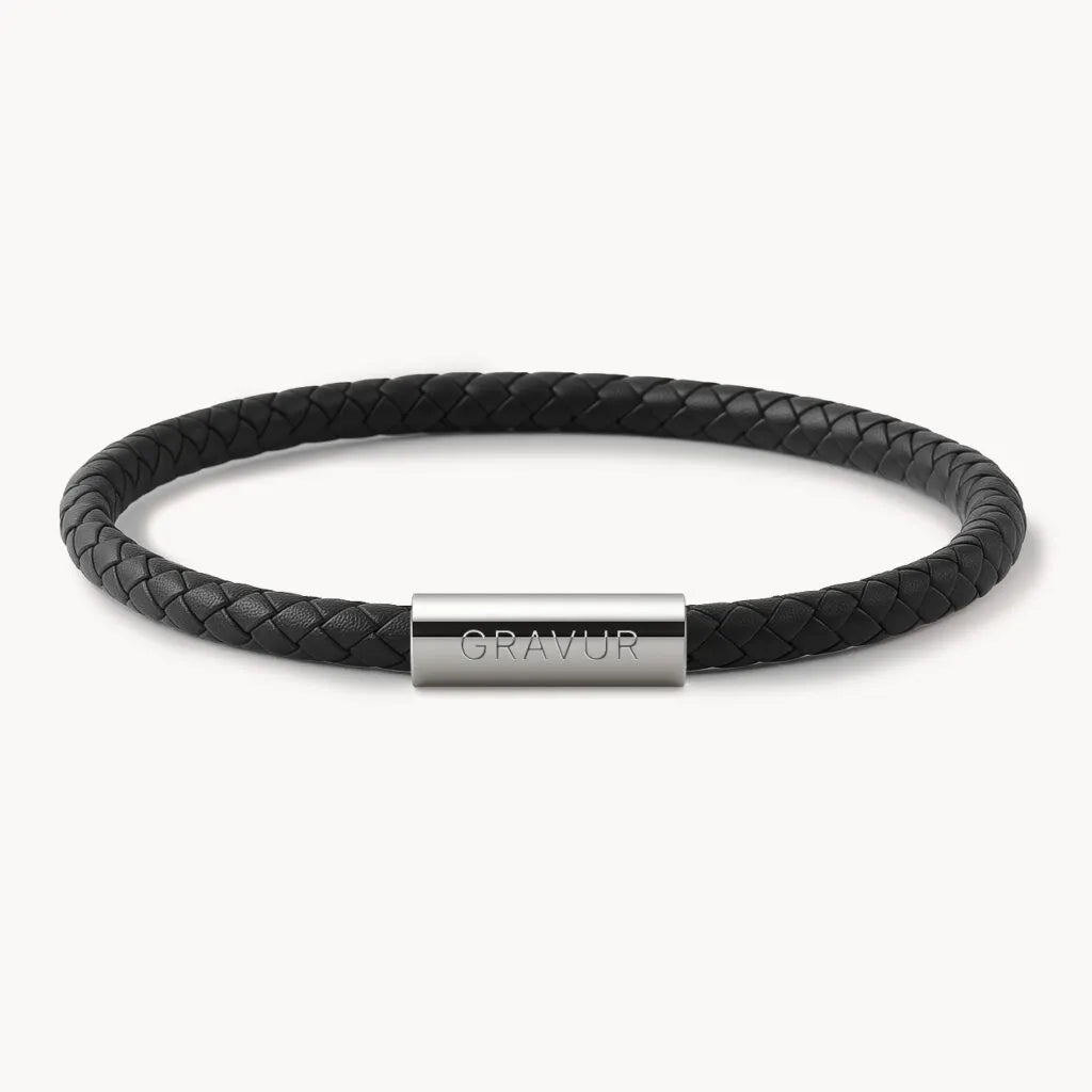 Personalised Leather Bracelet with Engraving