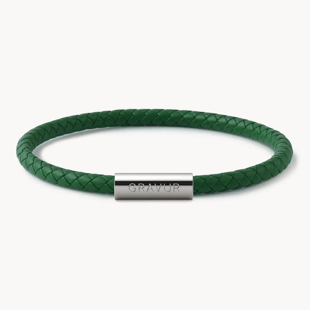 Personalised Leather Bracelet with Engraving