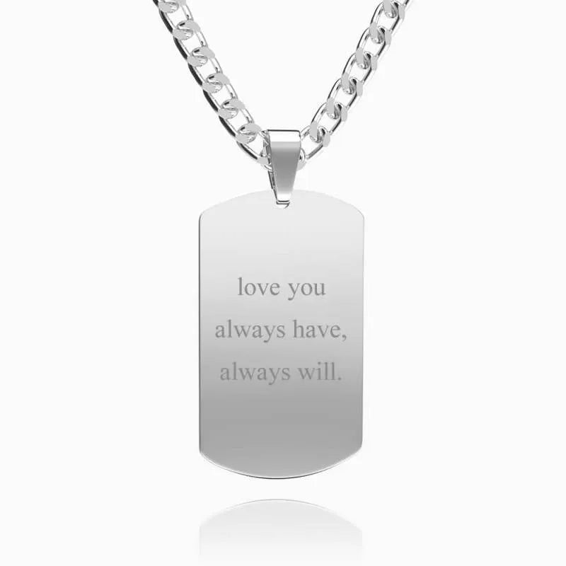 Personalised Men’s Photo Engraved Tag Necklace