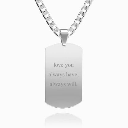 Personalised Men’s Photo Engraved Tag Necklace