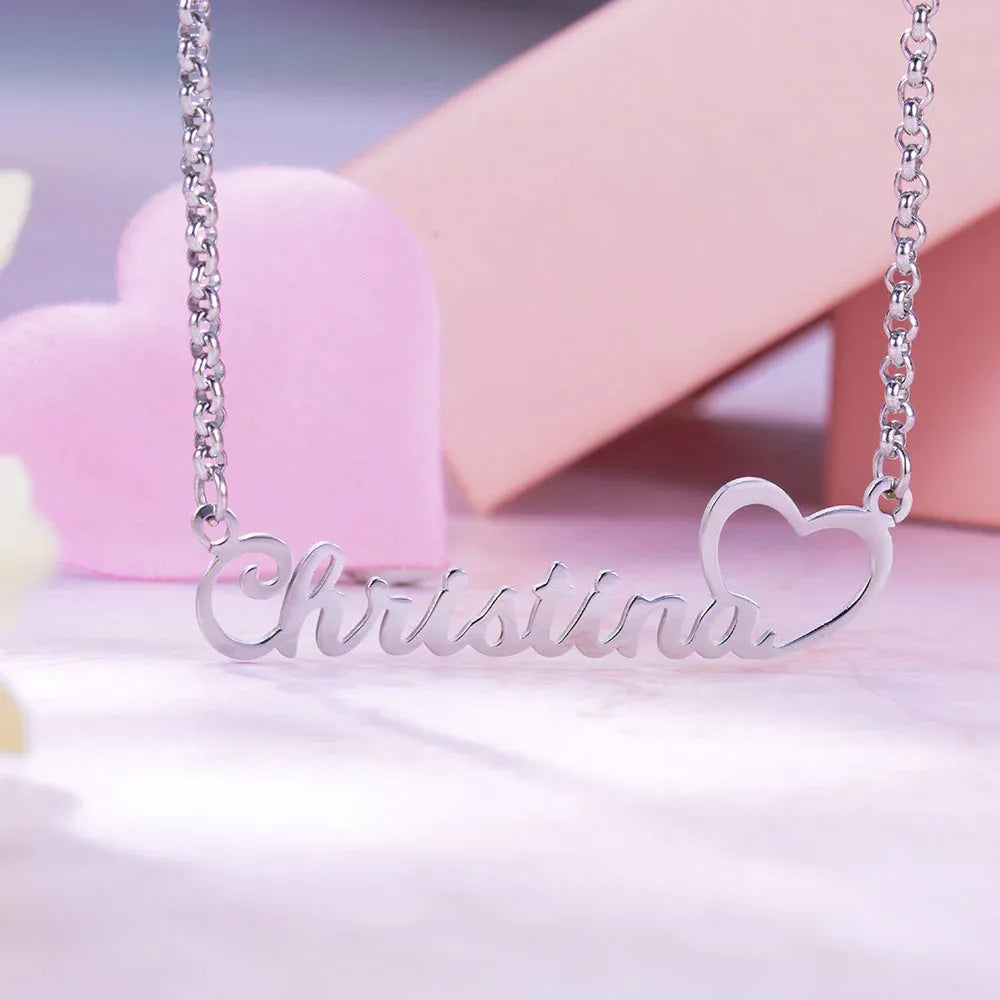 Personalised Name Heart Necklace