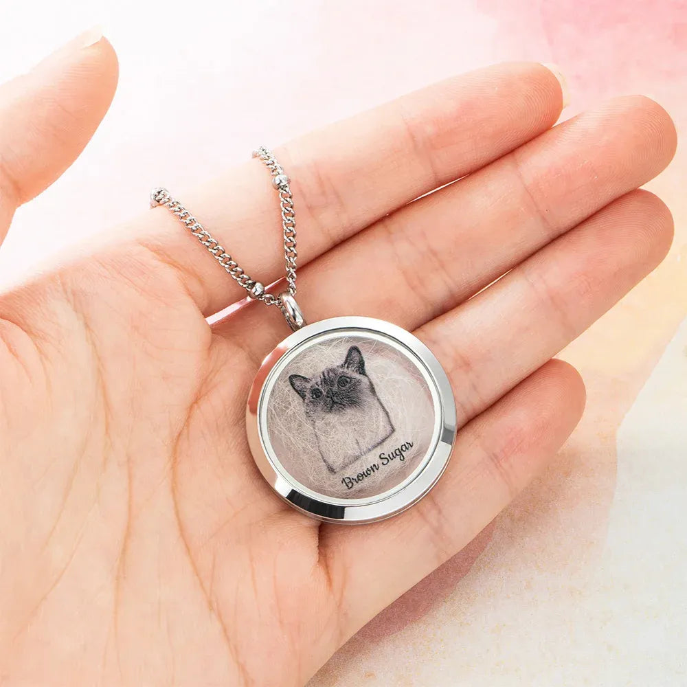 Personalised Pet Fur Memorial Necklace