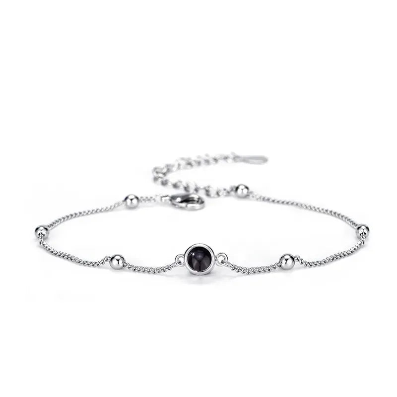 Personalised Projection Photo Bracelet & Rose Bear Gift Box