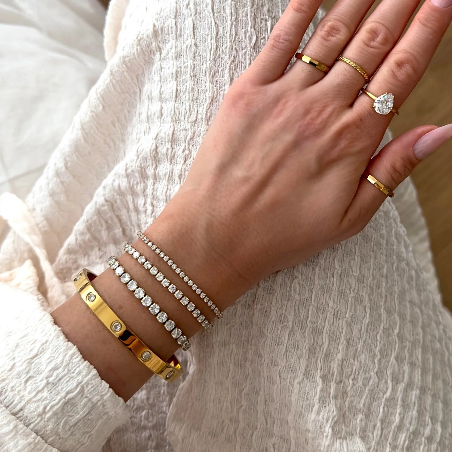 Tennis Bracelet – 18K Gold Plated Zirconia