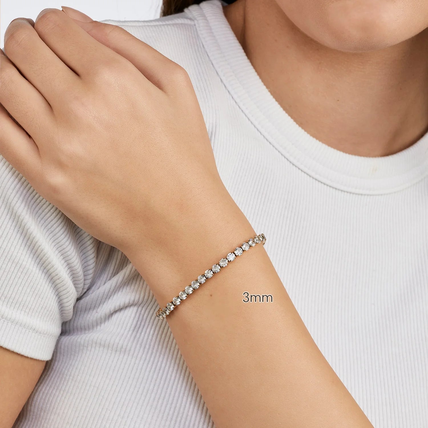 Tennis Bracelet – 18K Gold Plated Zirconia