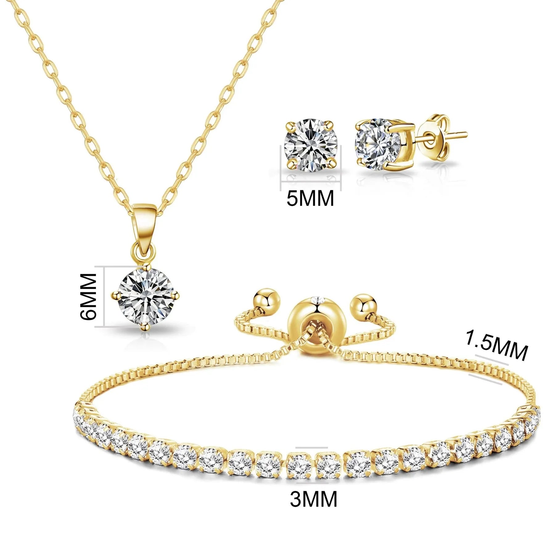 Three Piece Crystal Jewellery Set
