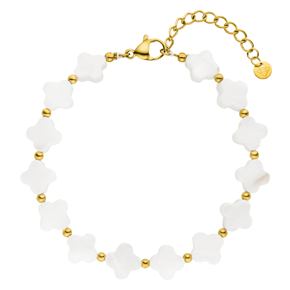 White Clover Bracelet – 18K Gold Plated
