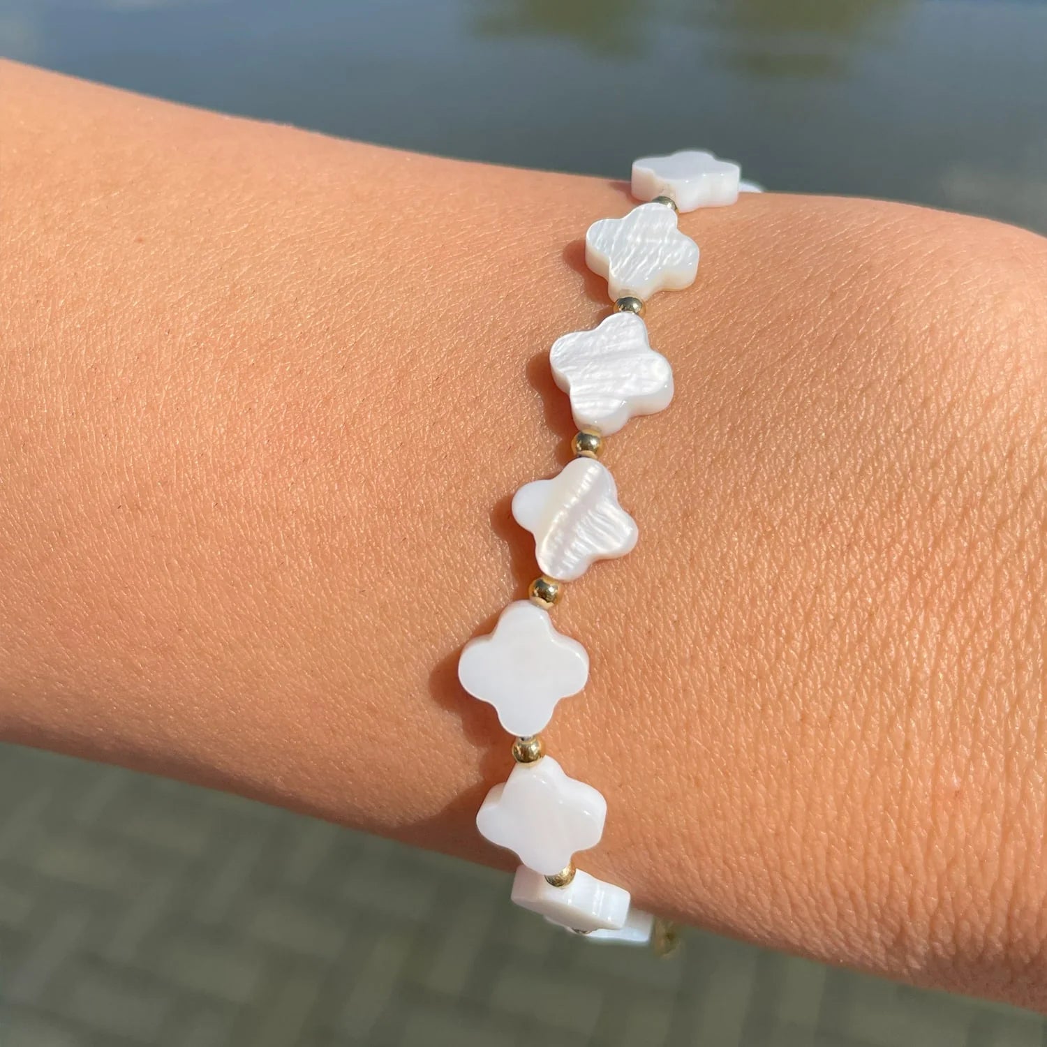 White Clover Bracelet – 18K Gold Plated