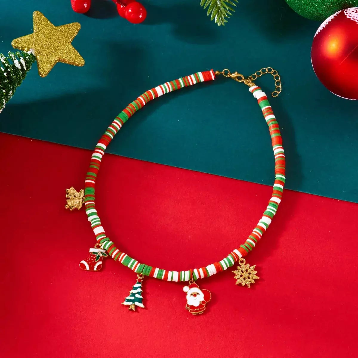 Christmas Clay Charm Necklace