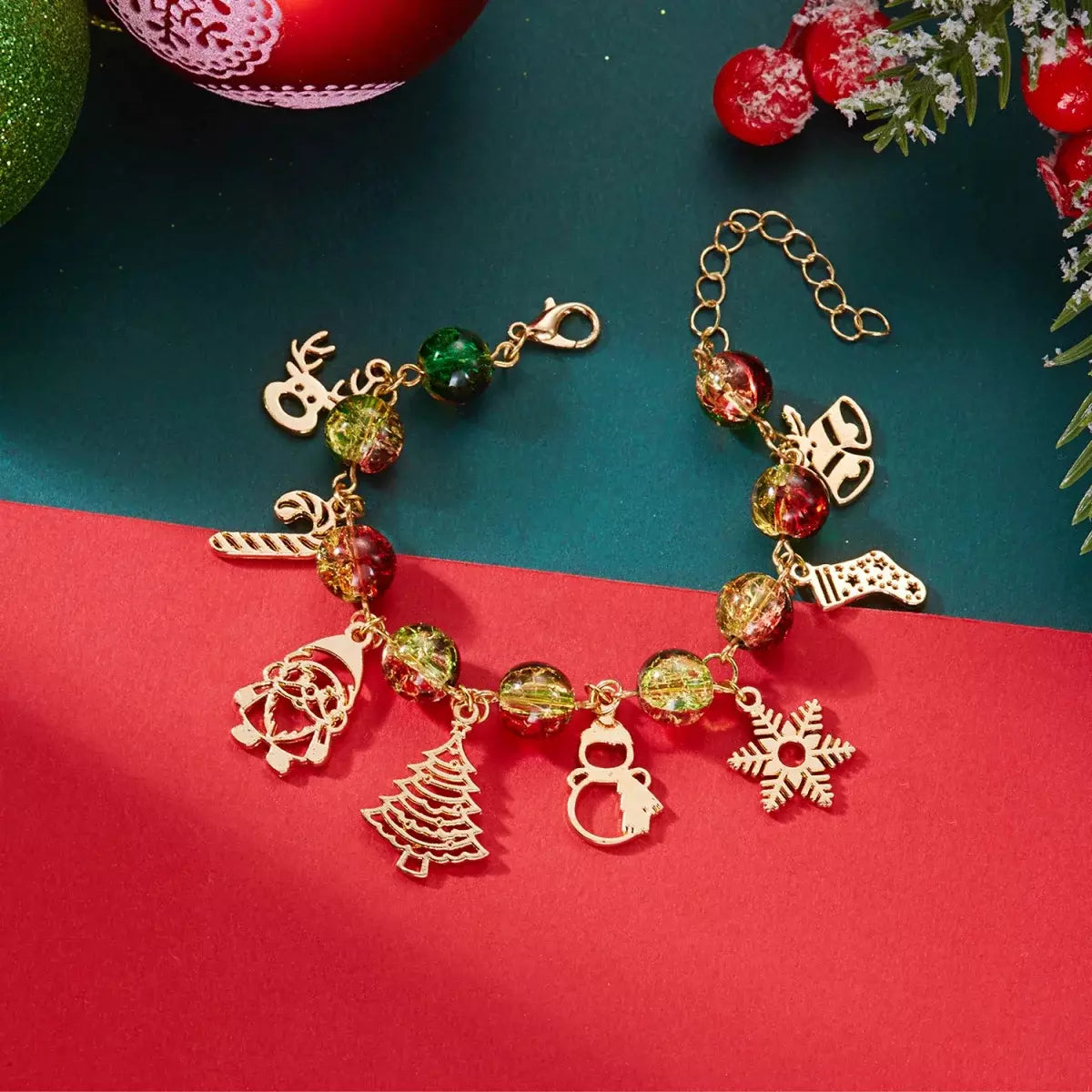 Christmas Icon & Crystal Bracelet